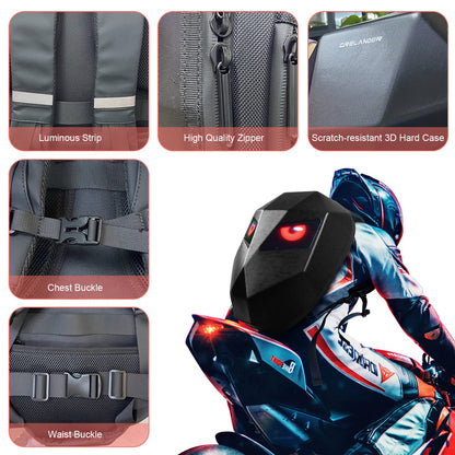 LED Knight Waterproof Hard Shell Laptop Motorcycle Backpack - Hiccupzz