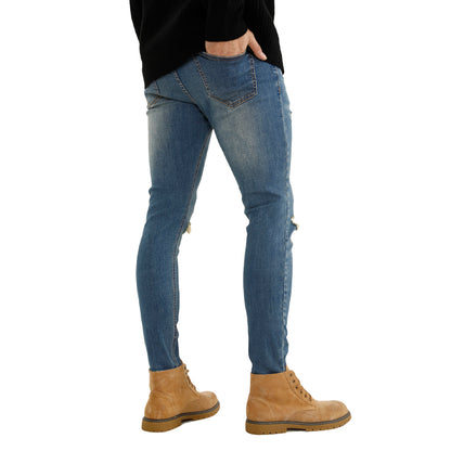Free Sample Top Quality Side Pocket Ripped Jeans Original Stretch Denim Jeans Mens - Hiccupzz