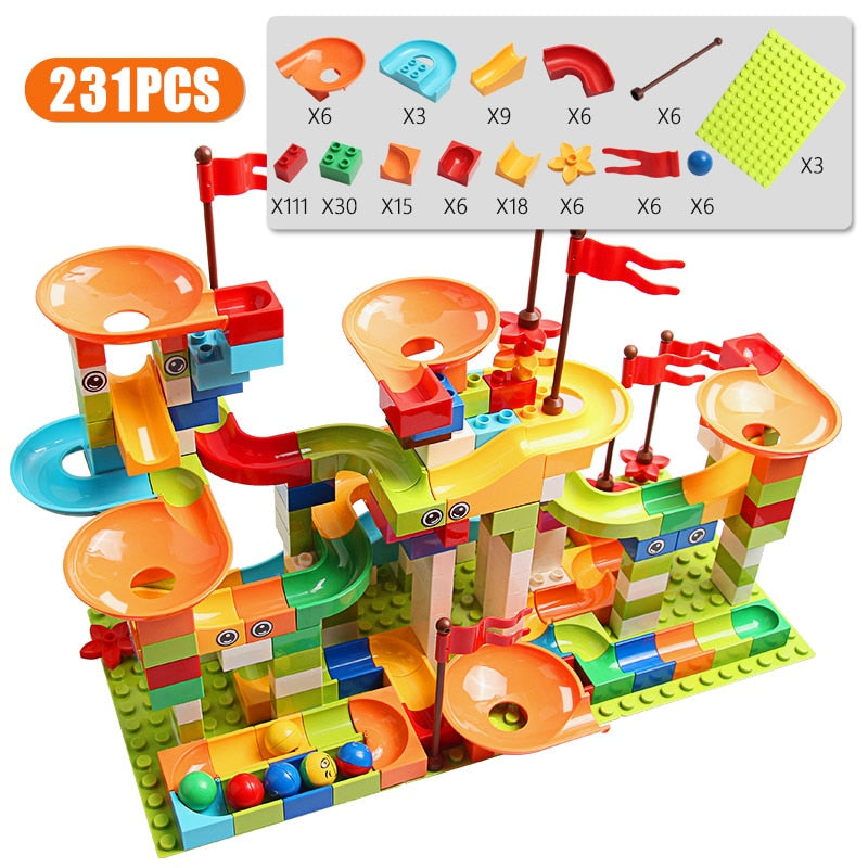 77-308PCS Marble Race Run Big Block DIY Toys For Children - Hiccupzz