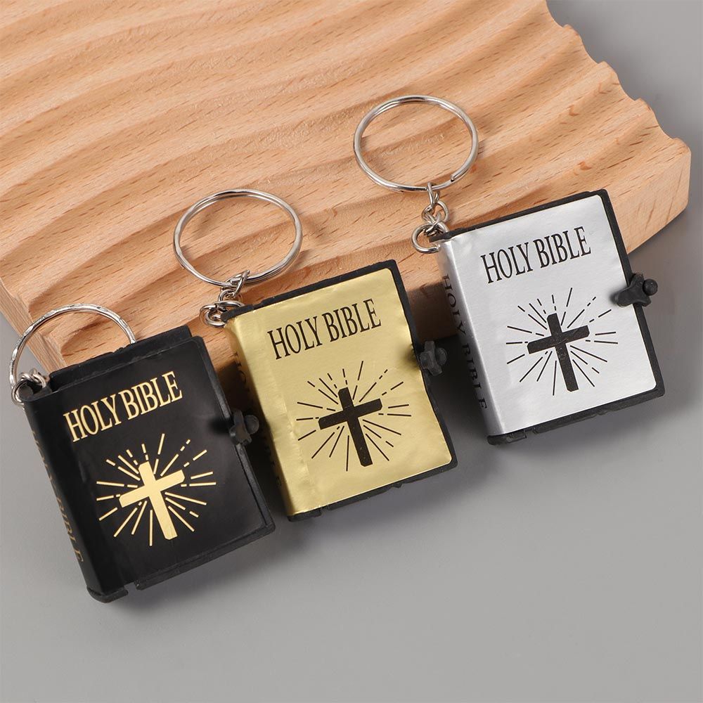 Accessories Charm Mini Cross English Religious Cross Keyrings Bags Pendant Car Key Chains HOLY BIBLE Keychains - Hiccupzz