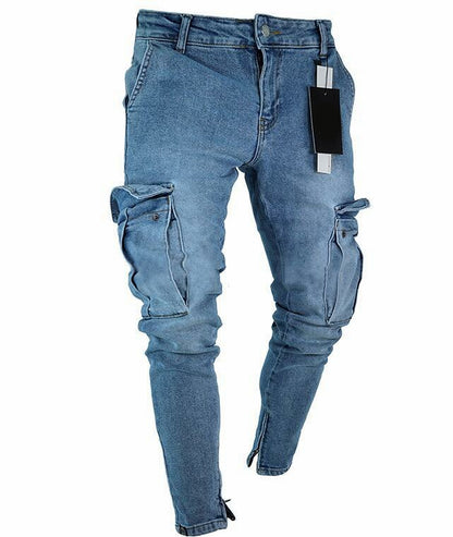 New Design Wholesale Plus Size Skinny Cargo Zipper Fly Jeans Men Sehe Fashion - Hiccupzz
