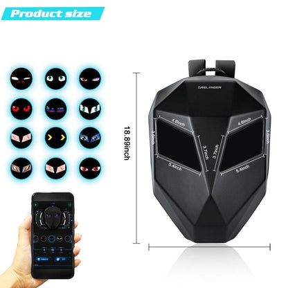 LED Bluetooth Waterproof Hard Case DIY Cool Motorcycle Riding Backpack - Hiccupzz