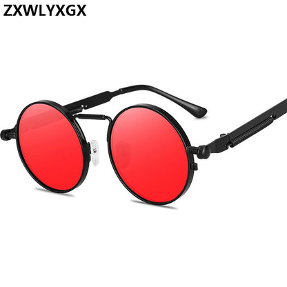 Vintage Punk Style Sunglasses Men Retro Round Metal Frame  Women Sun Glasses Fashion Eyewear Gafas sol mujer UV400 - Hiccupzz