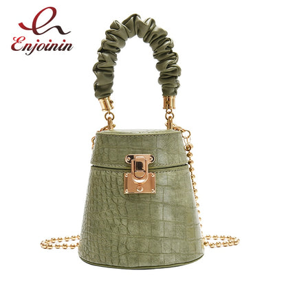 Crocodile Pattern Small Bucket Crossbody Bag for Women - Hiccupzz