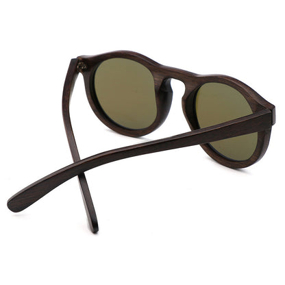 Handmade Retro Wooden Polarized Men's Sunglasses Round shape UV400 - Hiccupzz