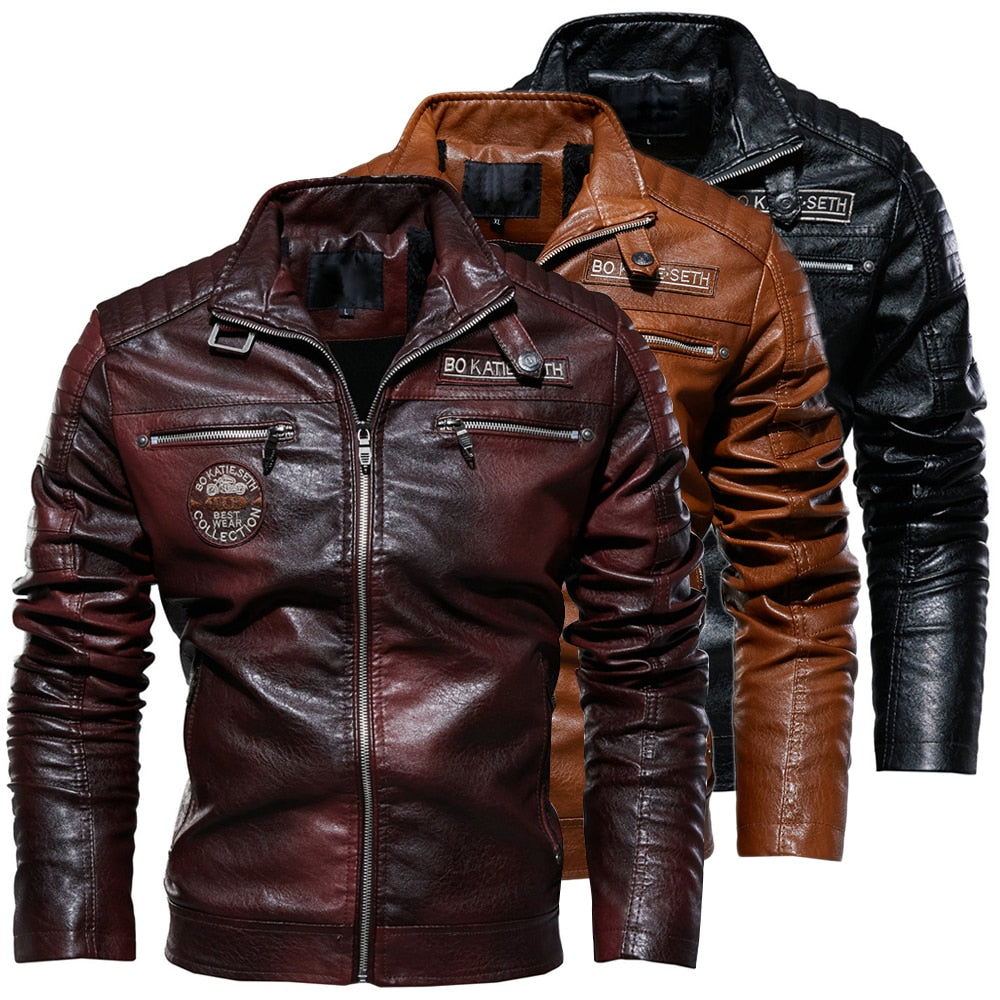 Winter Leather Jacket Men