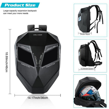 LED Bluetooth Waterproof Hard Case DIY Cool Motorcycle Riding Backpack - Hiccupzz