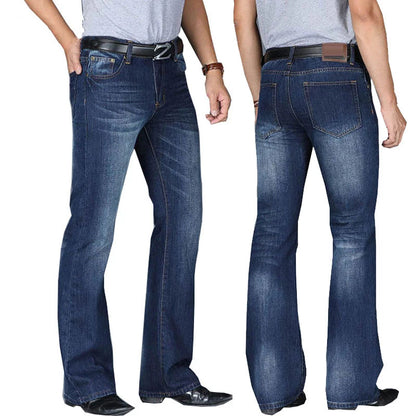 Modis Big Flared Boot Cut Leg Flared Loose Fit high Waist Male Designer Classic Denim Jeans - Hiccupzz