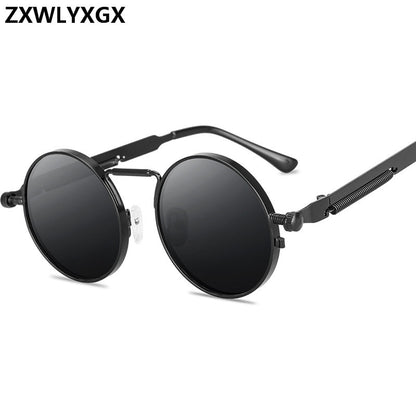 Vintage Punk Style Sunglasses Men Retro Round Metal Frame  Women Sun Glasses Fashion Eyewear Gafas sol mujer UV400 - Hiccupzz