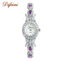 New Diamond Simple Iced Out Baguette Zircon quartz Watch Jewelry Female Watch Band Fancy Ladies Women's MOP Wrist Watches - Hiccupzz