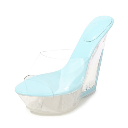 Private label trendy transparent sexy women's super high heel sandals - Hiccupzz