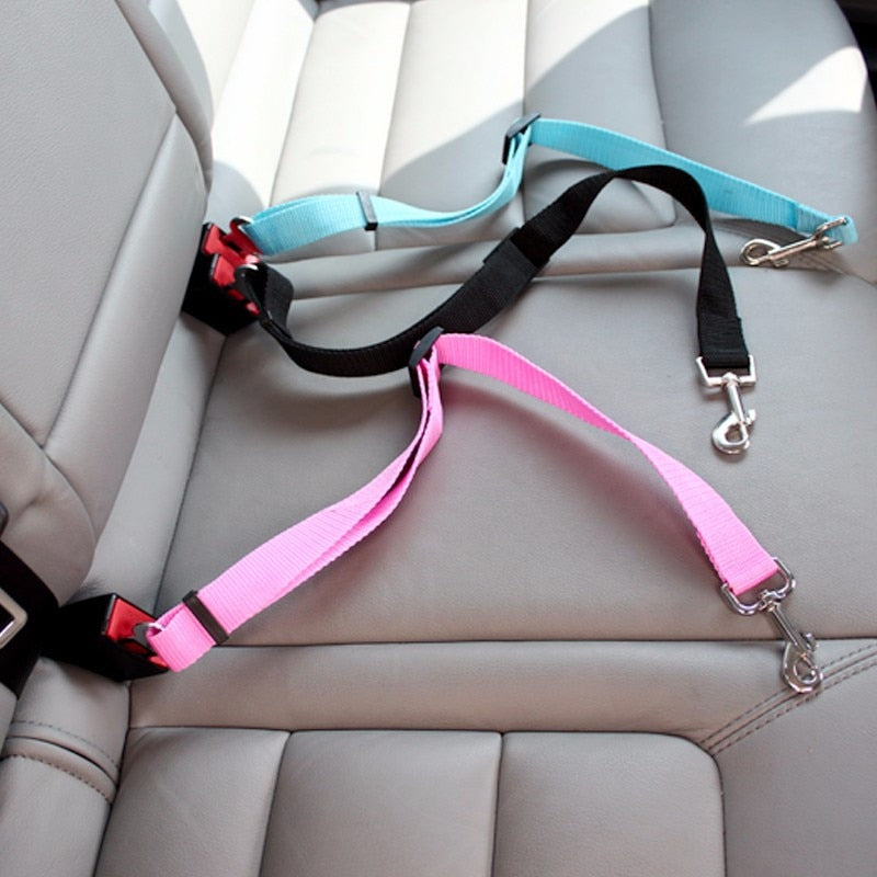 Adjustable Pet Dog Cat Car Seat Belt for Dogs Harness Leash Small Medium Travel Clip French Bulldog Dog Accessories Supplies - Hiccupzz