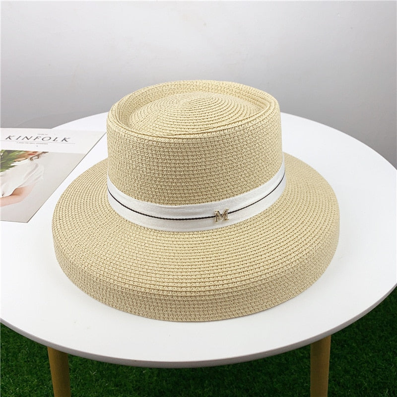 Summer hat new female sun hat folding beach hat big brim travel sunscreen Hepburn wind sun hat travel