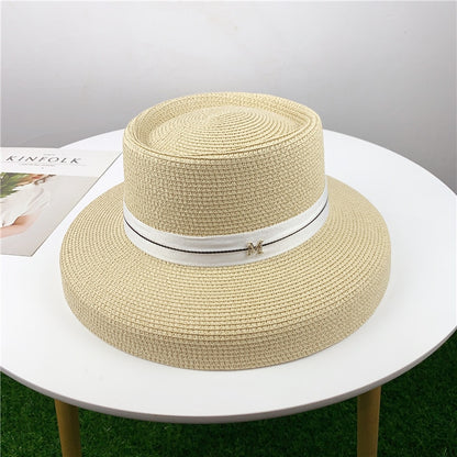 Summer hat new female sun hat folding beach hat big brim travel sunscreen Hepburn wind sun hat travel - Hiccupzz