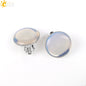 Women Girl Summer Jewelry Round Natural Stone Bead Clip on Earrings - Hiccupzz