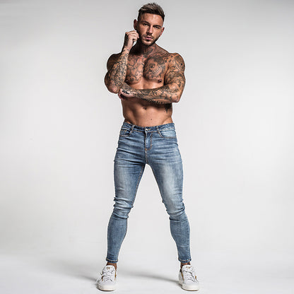 Faded Washed Blue Slim Fit Wear Denim Trousers - Hiccupzz