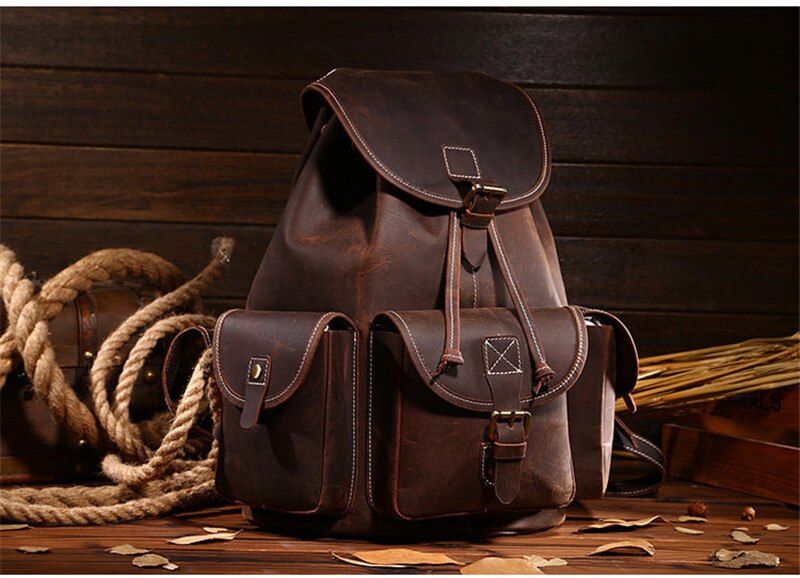 100% Genuine Leather Women/Men Backpack