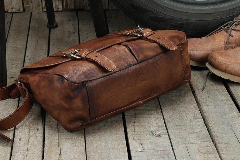 Vintage Genuine Leather Messenger Bag for men