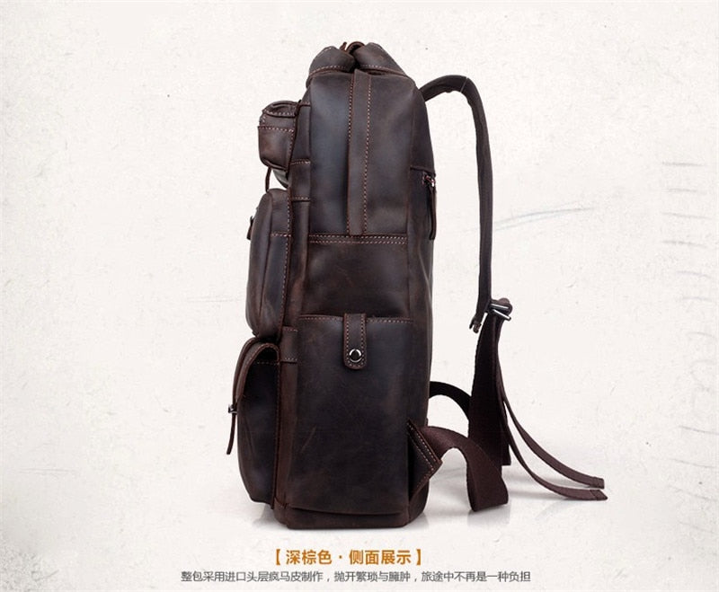 Vintage New 2023 Men's Genuine Leather Backpack Men