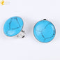 Women Girl Summer Jewelry Round Natural Stone Bead Clip on Earrings - Hiccupzz