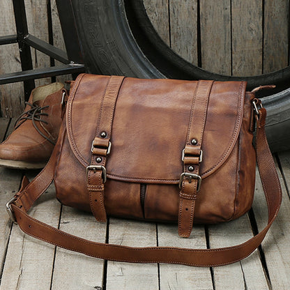 Vintage Genuine Leather Messenger Bag for men - Hiccupzz