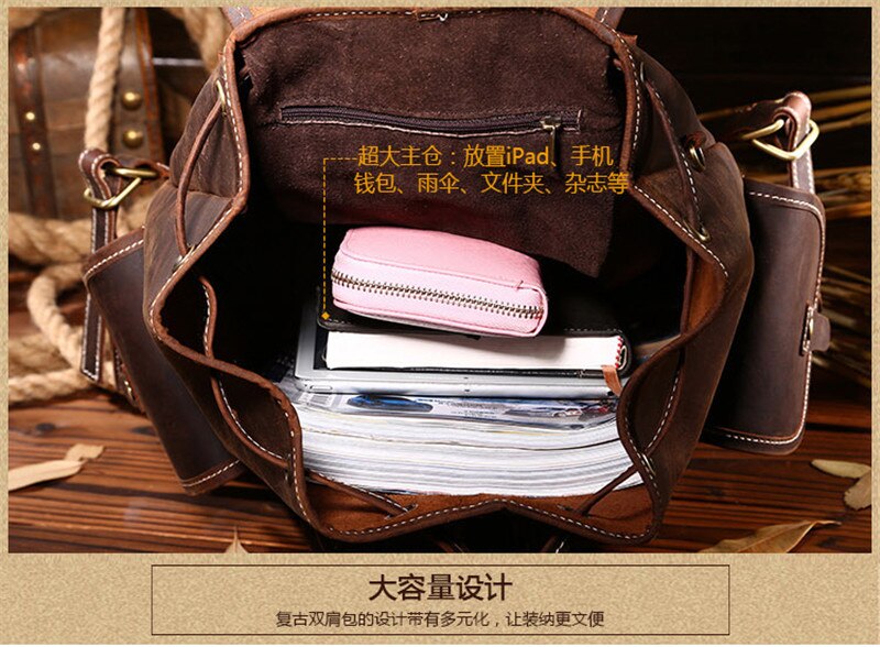 100% Genuine Leather Women/Men Backpack