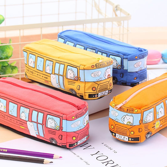 Cartoon Bus Pencil Bag