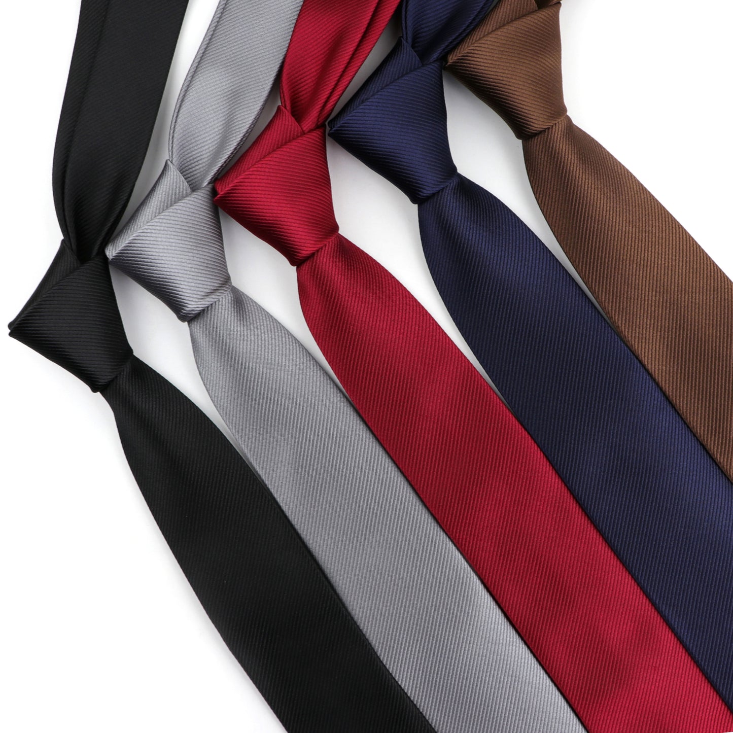 Men Solid Classic Ties Formal Striped Business 6cm Slim Necktie for Wedding Tie Skinny Groom Cravat - Hiccupzz