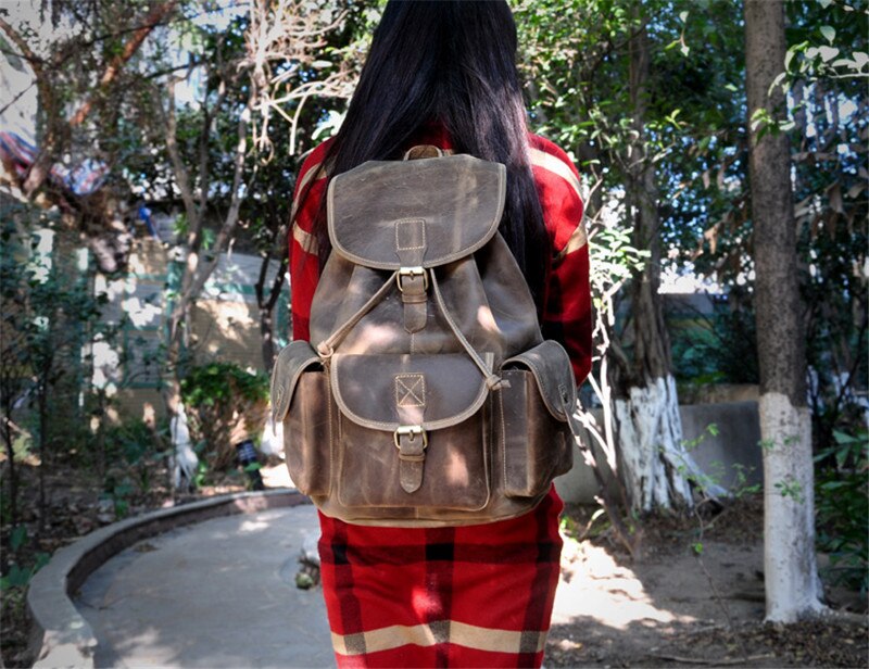 100% Genuine Leather Women/Men Backpack