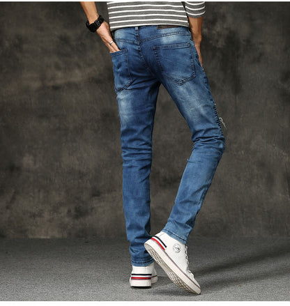 Casual Ripped Denim Pants High Street Jeans For Men - Hiccupzz