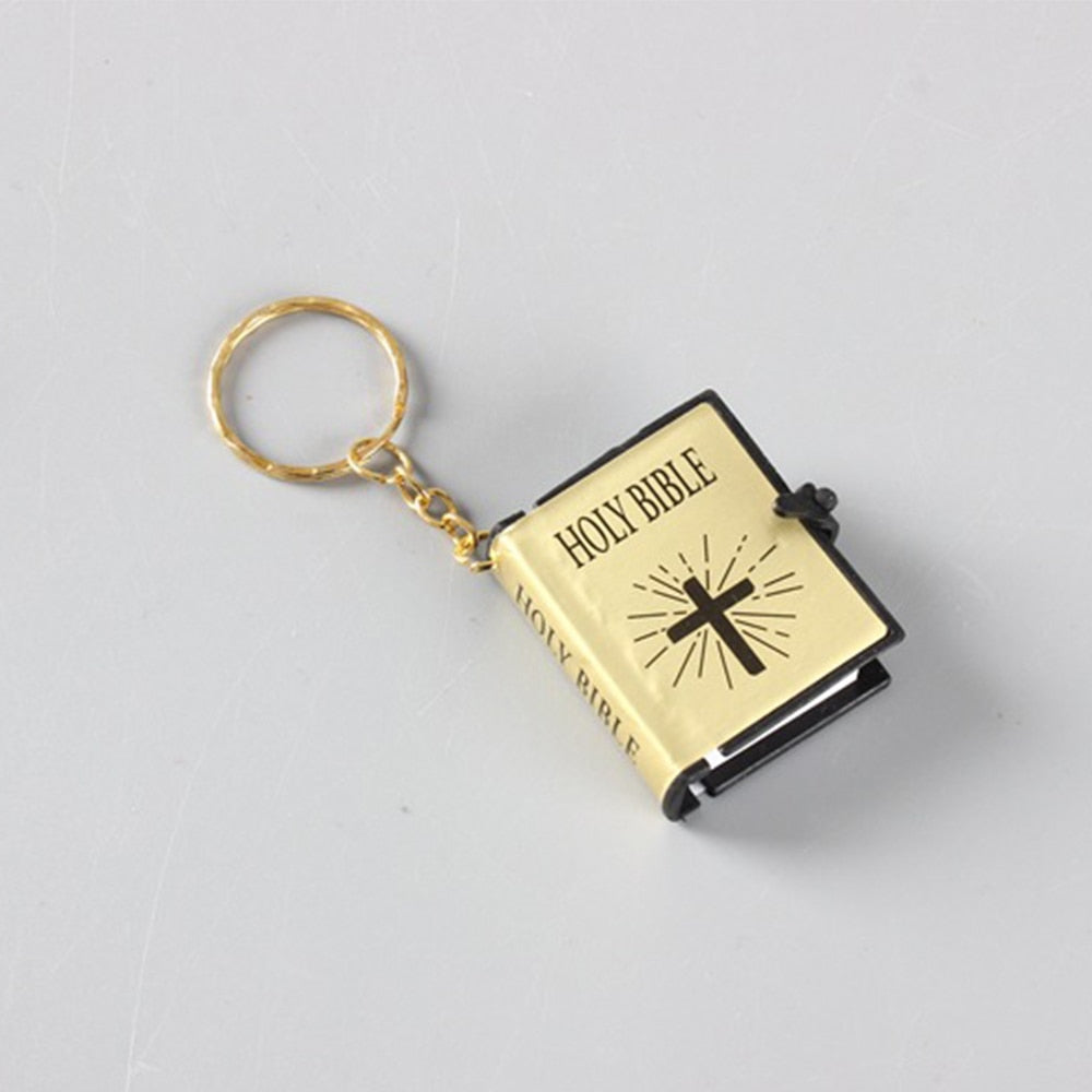 Accessories Charm Mini Cross English Religious Cross Keyrings Bags Pendant Car Key Chains HOLY BIBLE Keychains - Hiccupzz