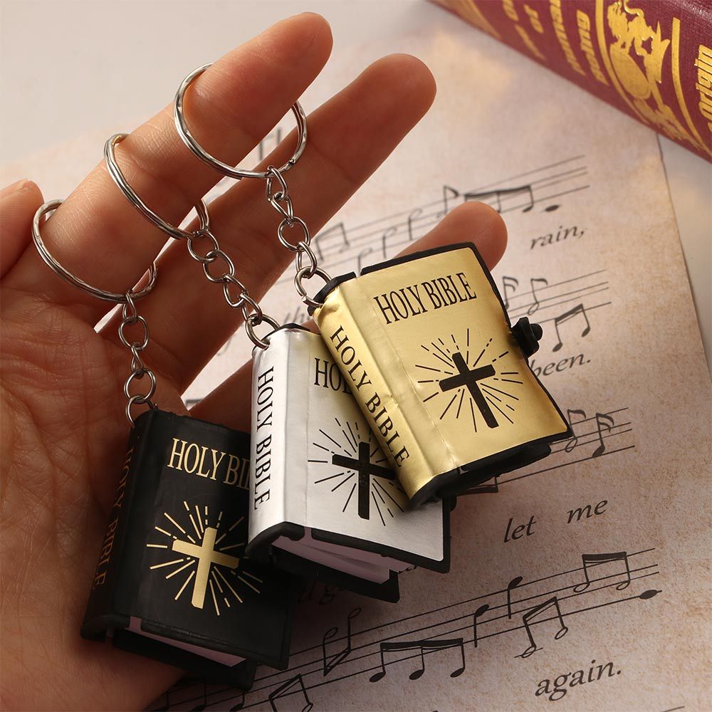 Accessories Charm Mini Cross English Religious Cross Keyrings Bags Pendant Car Key Chains HOLY BIBLE Keychains - Hiccupzz