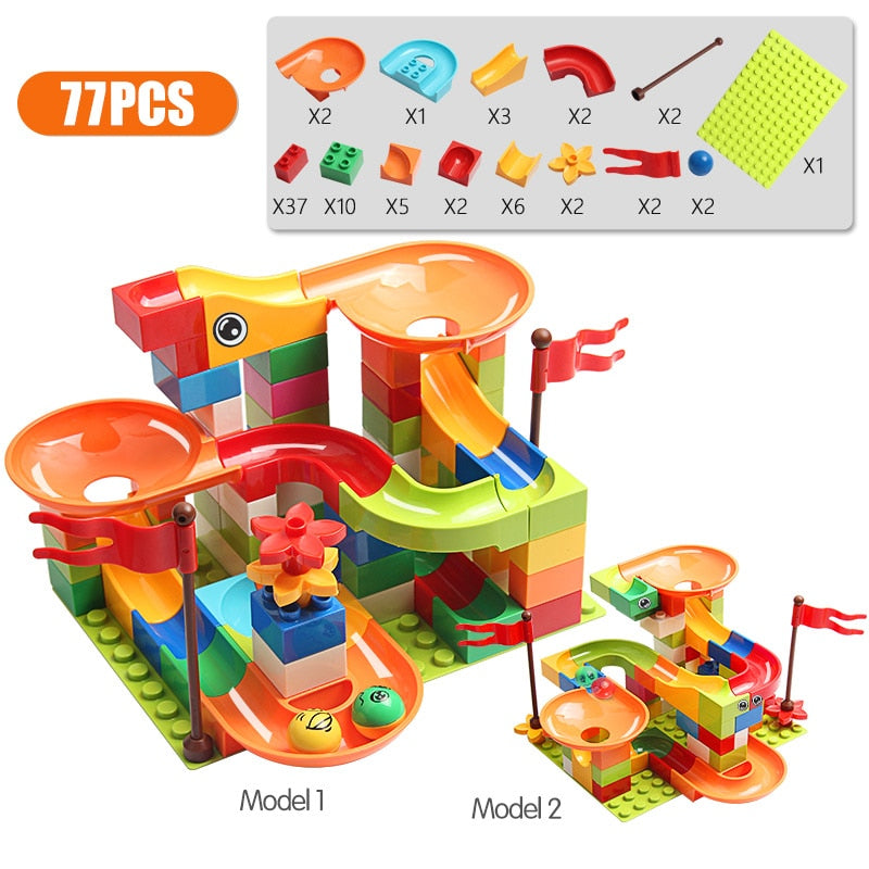 77-308PCS Marble Race Run Big Block DIY Toys For Children