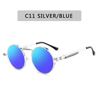 Vintage Punk Style Sunglasses Men Retro Round Metal Frame  Women Sun Glasses Fashion Eyewear Gafas sol mujer UV400 - Hiccupzz