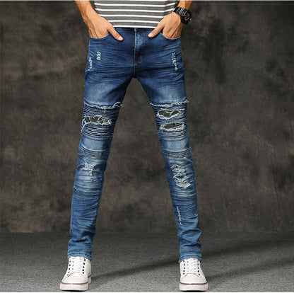 Casual Ripped Denim Pants High Street Jeans For Men - Hiccupzz