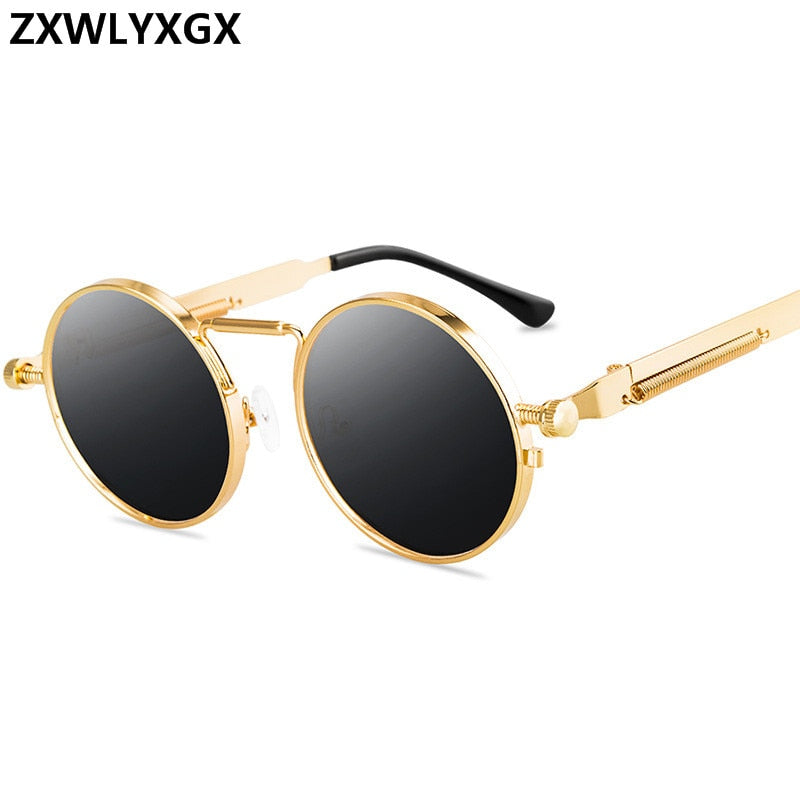 Vintage Punk Style Sunglasses Men Retro Round Metal Frame  Women Sun Glasses Fashion Eyewear Gafas sol mujer UV400