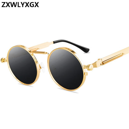 Vintage Punk Style Sunglasses Men Retro Round Metal Frame  Women Sun Glasses Fashion Eyewear Gafas sol mujer UV400 - Hiccupzz