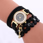 Leather wristwatch bracelet Quartz luxury key winding watches for women - Hiccupzz