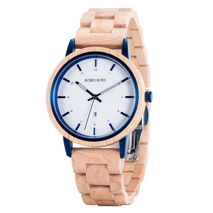 Bobo Bird Steel and Wood Quartz Watch - Fashion Men’s and Women’s Timepiece - Hiccupzz
