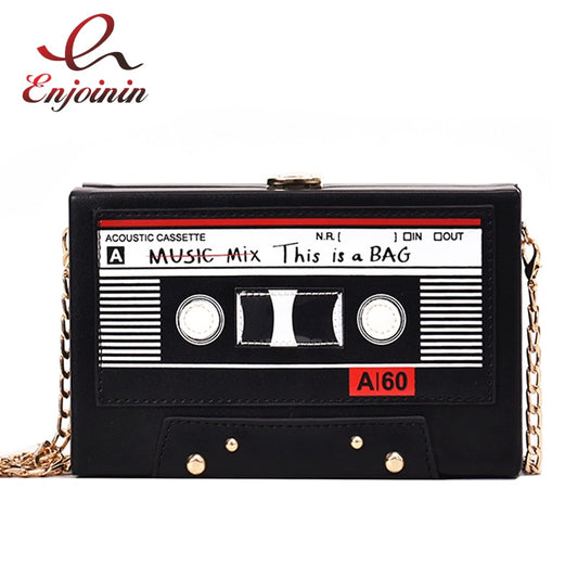 Tape Design Box Style Ladies Casual Clutch Chain handbag for Women.