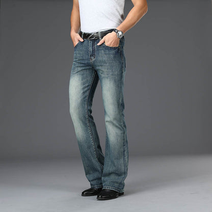 Modis Big Flared Boot Cut Leg Flared Loose Fit high Waist Male Designer Classic Denim Jeans - Hiccupzz