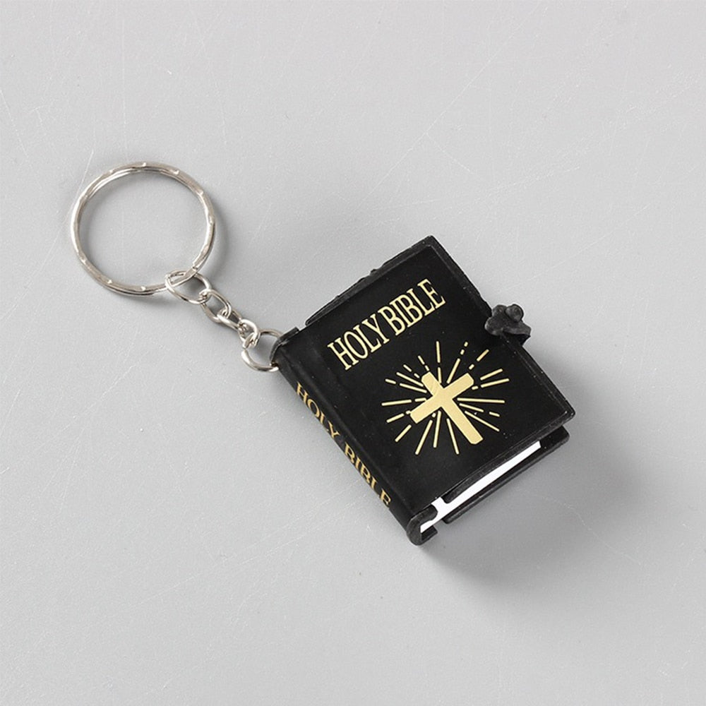 Accessories Charm Mini Cross English Religious Cross Keyrings Bags Pendant Car Key Chains HOLY BIBLE Keychains - Hiccupzz