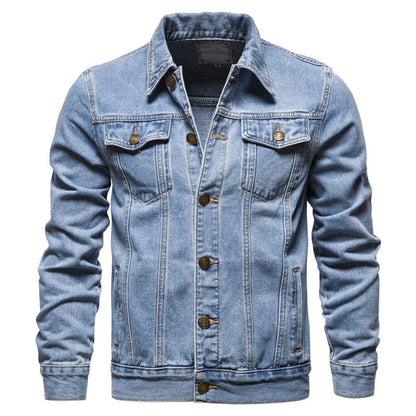 Hot Sale Blank Wash Blue Plus Size Jacket denim for Men Cotton Jackets Jeans In Stock Wholesale OEM Custom - Hiccupzz