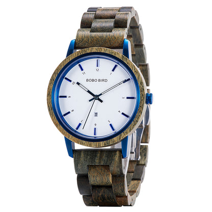 Bobo Bird Steel and Wood Quartz Watch - Fashion Men’s and Women’s Timepiece - Hiccupzz
