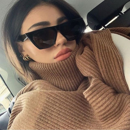 Woman Sunglasses Black Cat Eye Brand Designer - Hiccupzz