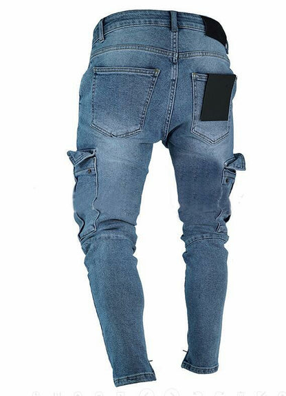 New Design Wholesale Plus Size Skinny Cargo Zipper Fly Jeans Men Sehe Fashion - Hiccupzz