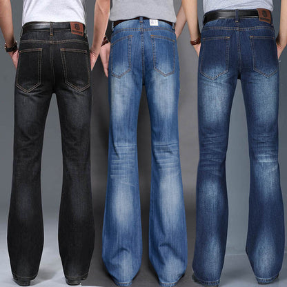 Modis Big Flared Boot Cut Leg Flared Loose Fit high Waist Male Designer Classic Denim Jeans - Hiccupzz