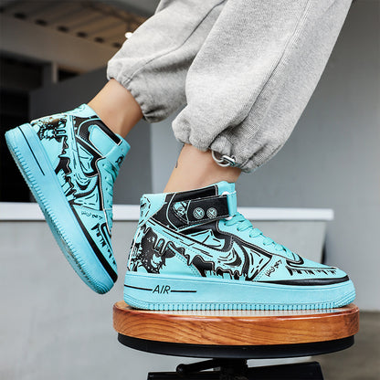 Ziitop Hot Sale Anime Shoes One Piece High-top Sneakers Walking Style Shoes Graffiti Trend Men's Casual Shoe - Hiccupzz