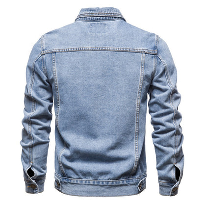 Hot Sale Blank Wash Blue Plus Size Jacket denim for Men Cotton Jackets Jeans In Stock Wholesale OEM Custom - Hiccupzz