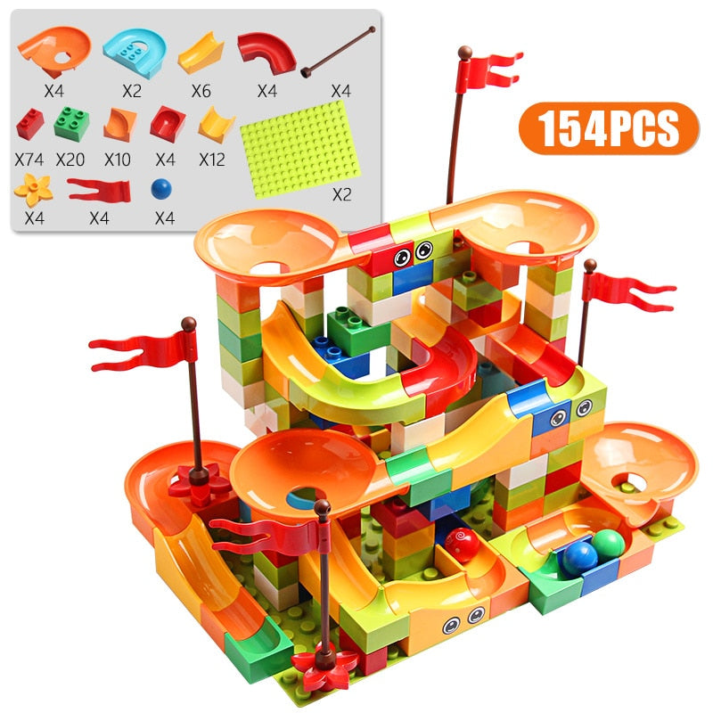 77-308PCS Marble Race Run Big Block DIY Toys For Children